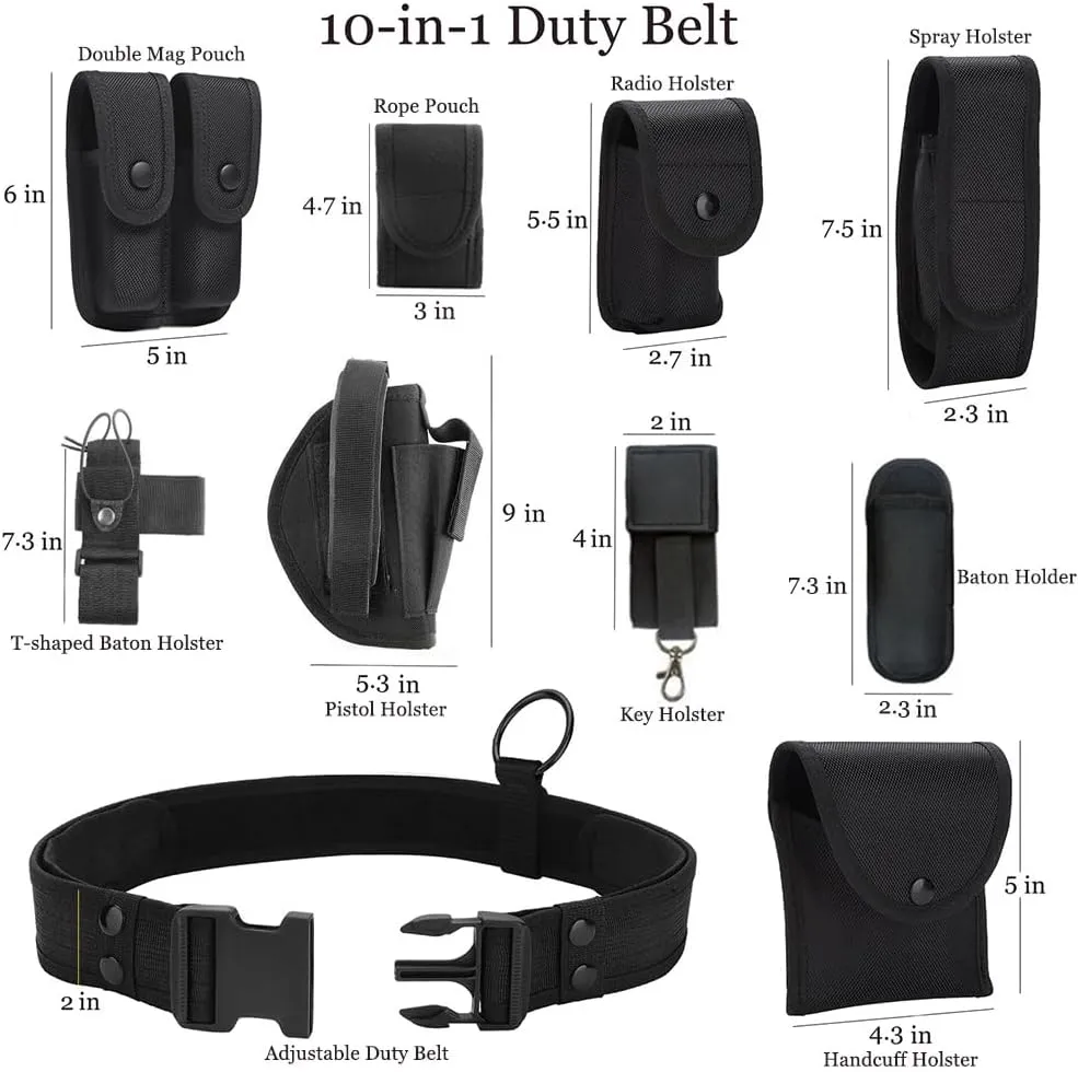 10 in 1 Tactical Duty Belt Military Police Battle Belt Versatile Modular Equipment System for Law Enforcement