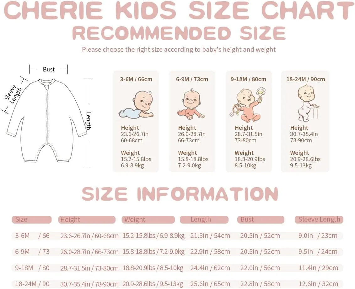 100% Organic Cotton Soft Baby Romper Jumpsuits for Boys and Girls Unisex, Long Sleeve, 0-24 Months