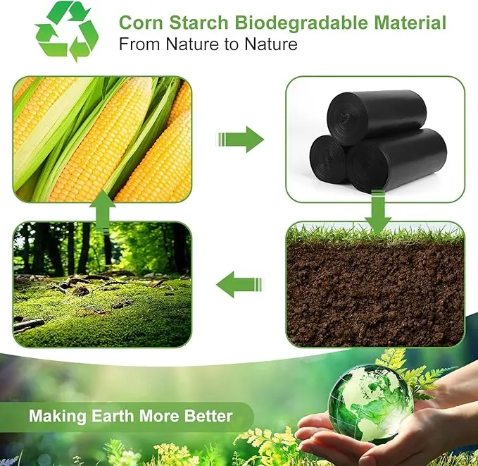 100 Portable Toilet Bags, Drawstring Biodegradable Camping Potty Bags 8 Gallon Waste Bags for 5-8 Gallon Bucket Toilet Adults Outdoor Camping Car