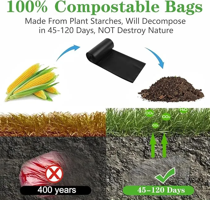108 Portable Toilet Bags, 8 Gallon Biodegradable Camping Toilet Bags for Portable Potty, Thickened Compostable Toilet Waste Bags for 5 Gallon Bucket Trash Can Bin Liner RV Toilet Camping Car Outdoor