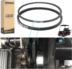 10L0L Golf Cart Club Car Drive Belt W/Starter Generator Belt for Club Car DS 1997-UP, Precedent 2004-UP with FE290 and FE350 Kawasaki Motor Gas Models,OEM# 101916701, 1016203