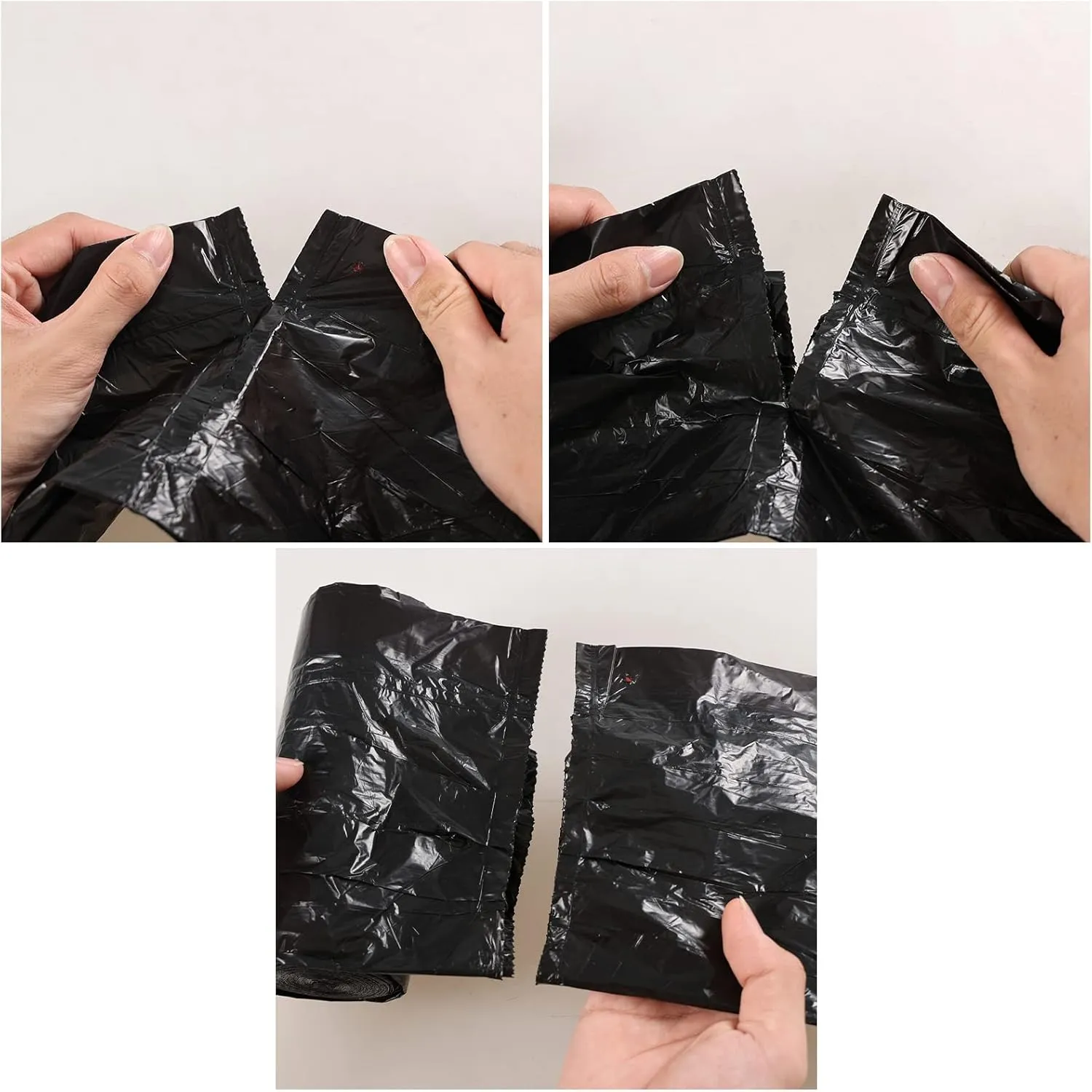 1.2 Gallon Black Garbage Bags, Small Drawstring Trash Bags, 3 Rolls/110 Counts