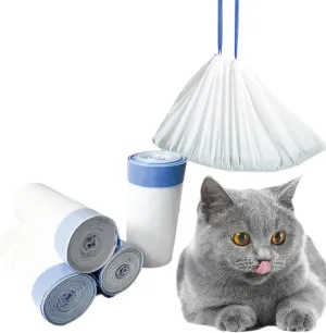 120pcs Cat Litter Box Liners Fit For MW-SC01/MW-SC02/MW-LR01 Self-Cleaning Cat Litter Box Drawstring Receptacles Bags 18" x 12.6"