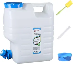12L Camping Water Jug - Leak-Proof BPA-Free Water Container with Spigot, White/Green Outdoor Water Tank for Hiking, Picnics & Emergency Preparedness