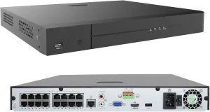 16 Channel 4K PoE Network Video Recorder NVR, 16 Port H.265 NVR Support 4K/2K/8MP/5MP/3MP/1080P PoE Camera, Remote Access, Motion Alarm, 24/7 Recording, Smart Playback, No Hard Disk Drive