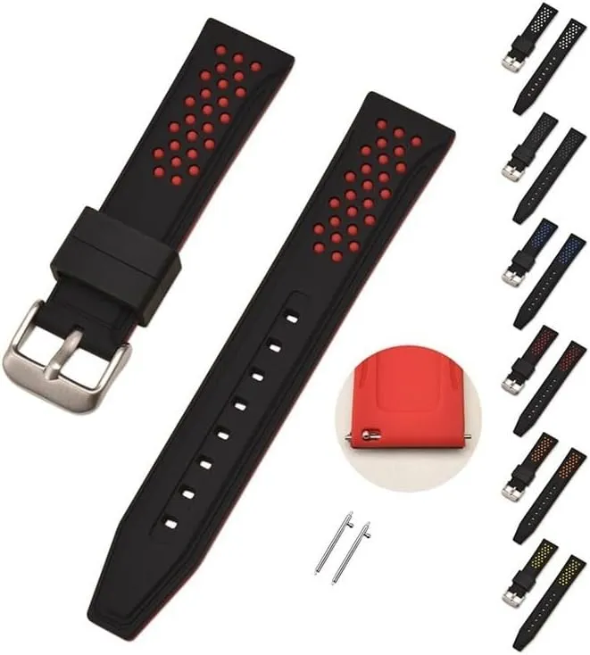 1PC Silicone Watch Band with Size 20mm 22mm 24mm 26mm, Quick Release Sport Waistband Replacement for Men and Women