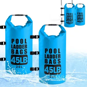 2 Pack 20L/45LB Updated Universal Pool Step Weights Sand Bag with Adjustable Strap,Waterproof 500D PVC Pool Ladder Weights,Pool Sand Stair Weights for Above Ground and in-Ground Pool Steps