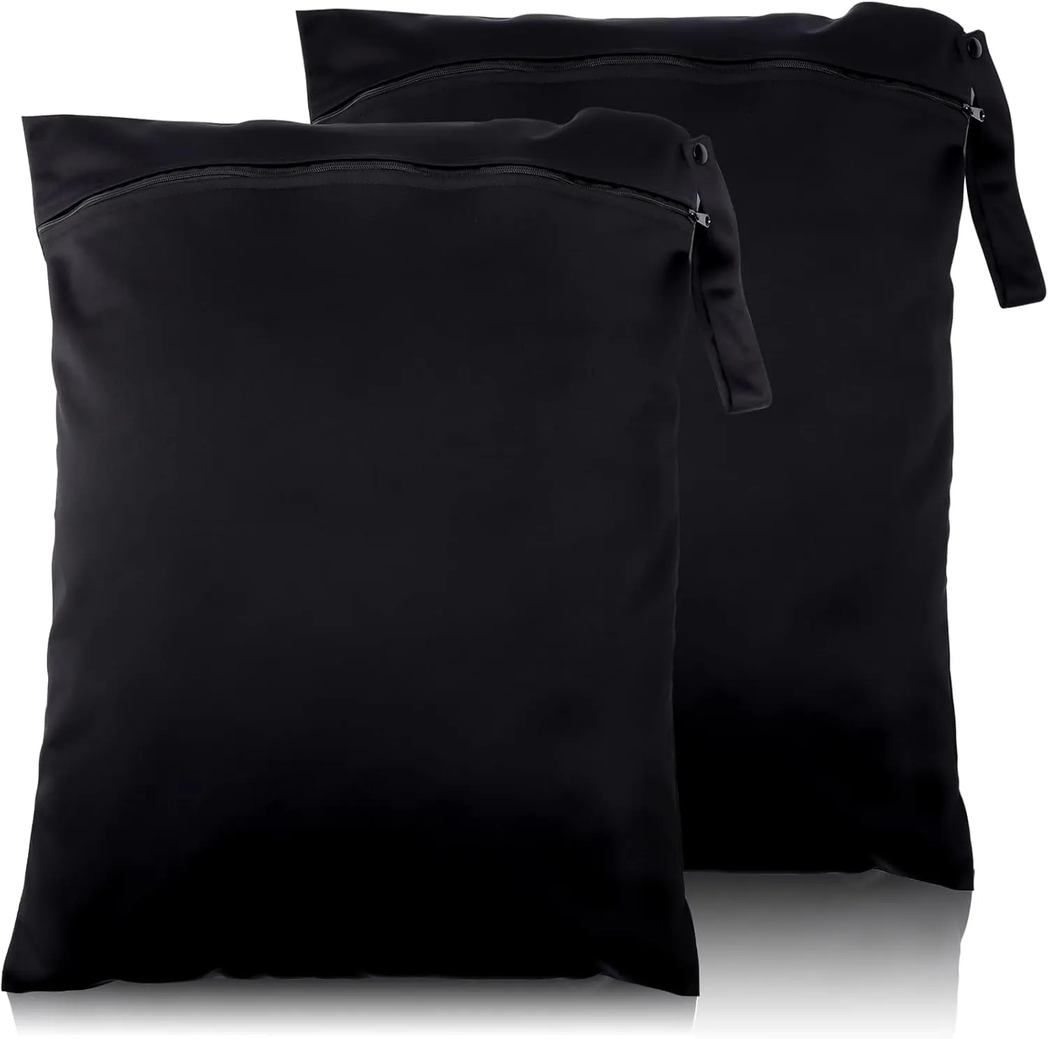 2 Pack Travel Laundry Bags, Large Waterproof Gym Bags, Washable Swimsuit Bag, Reusable Dirty Clothes Bag for Gym Beach Swimming Yoga, Black