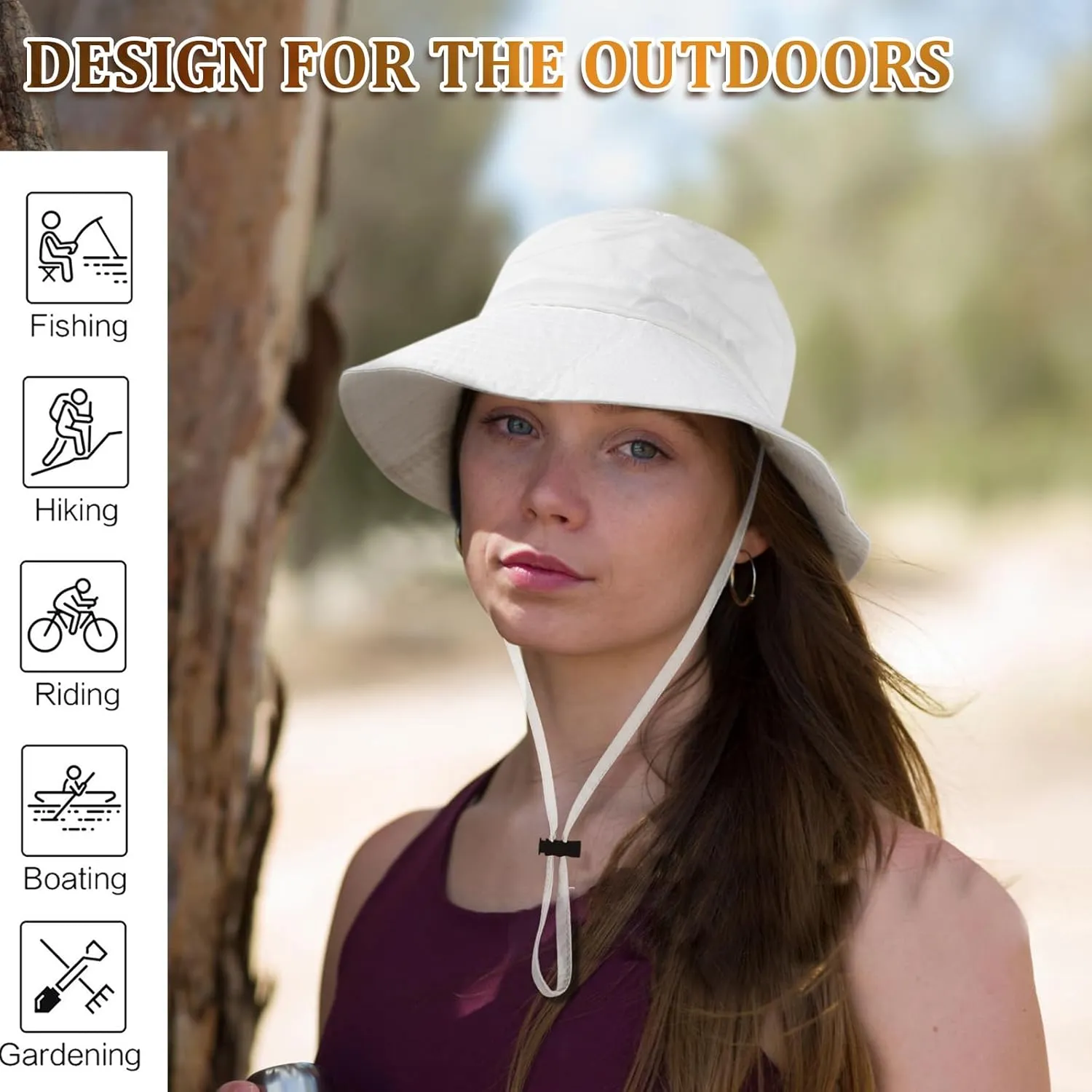 2 Pack Waterproof Sun Hats for Women Men UV Protection Packable Brimmed Floppy Rain Hat Lightweight Bucket Hats for Outdoor