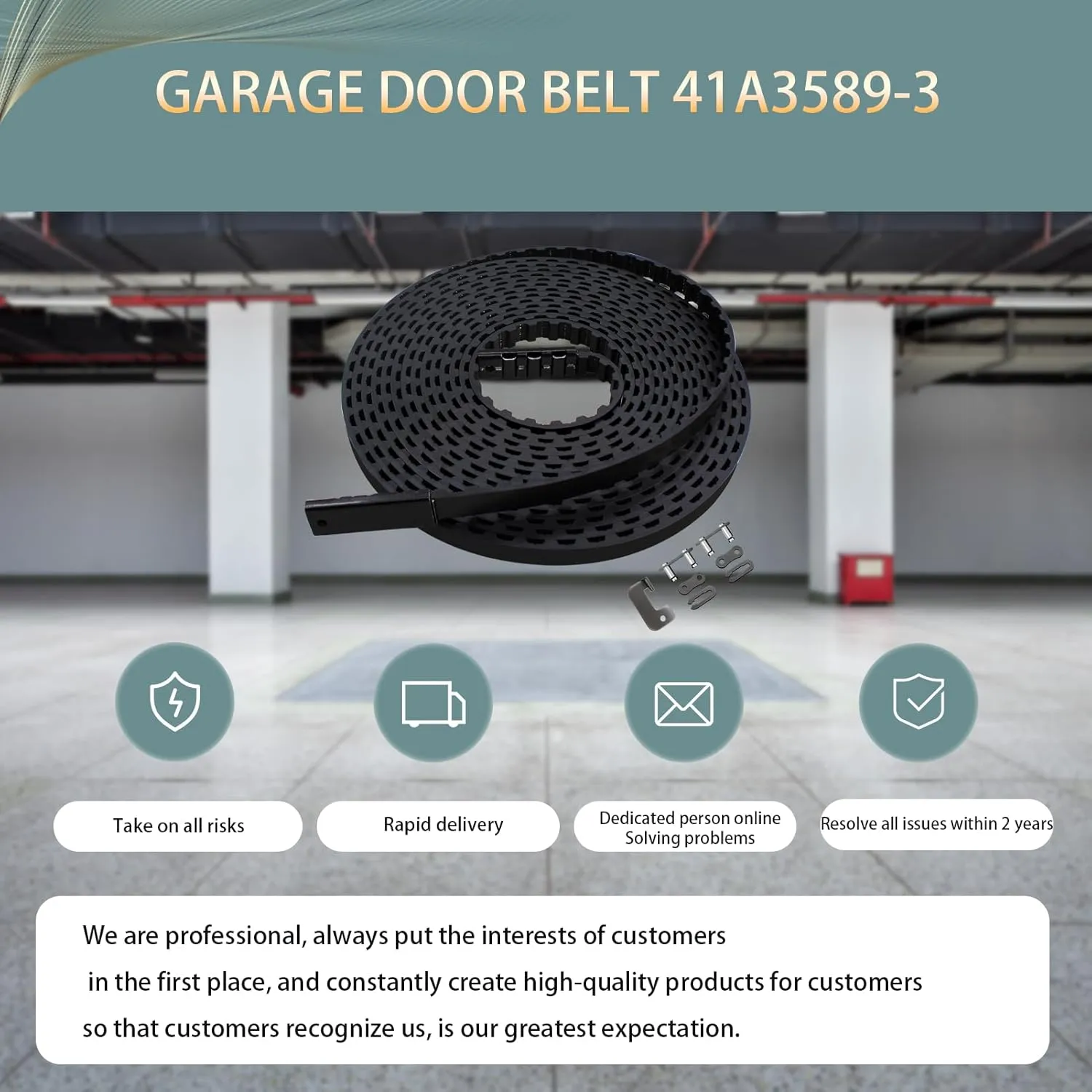 2025 Upgrade 41A3589-3 41a3589-12 Garage Door Drive Openers Belt Assembly for 7 ft Garage Door Opener Belt Length 233" Compatible with Liftmaster Chamberlain Craftsman Garage Door 5-Year QA