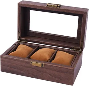 2/3/6/10/12 Slot Watch Storage Box Wood Watch Cases Display Holder With Clear Lid Watch Organizers For Women And Men