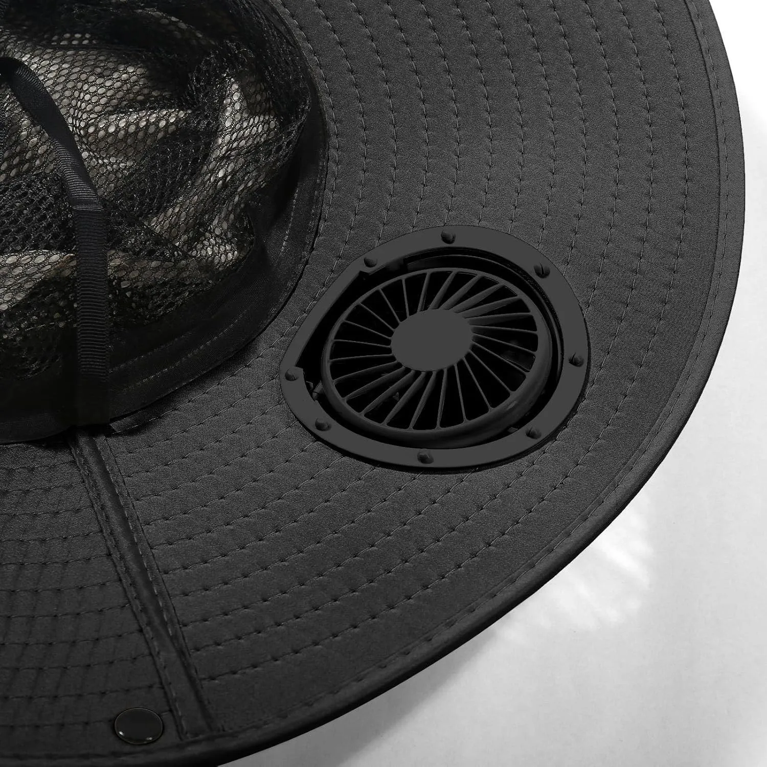 2PC Solar Hat with Built in Fan, Wide Brim Solar Fan Hat Outdoor Fishing, UPF 50  Summer Quick-Dry Hats for Men Women