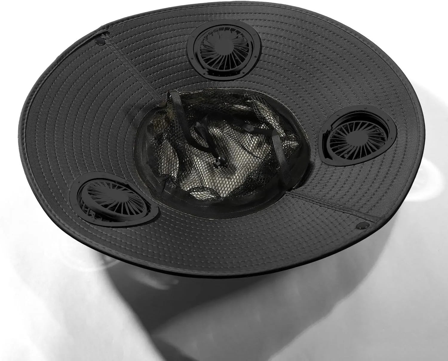 2PC Solar Hat with Built in Fan, Wide Brim Solar Fan Hat Outdoor Fishing, UPF 50  Summer Quick-Dry Hats for Men Women