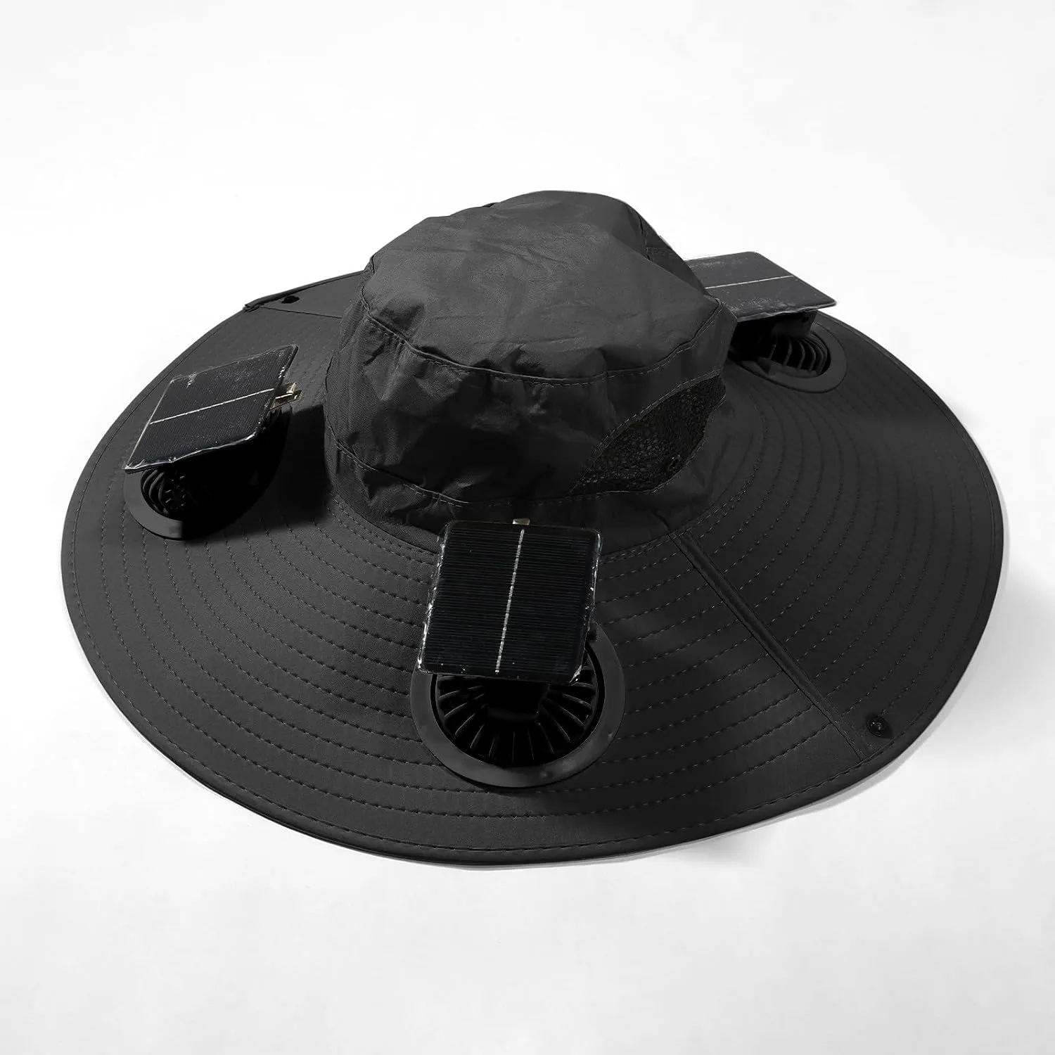 2PC Solar Hat with Built in Fan, Wide Brim Solar Fan Hat Outdoor Fishing, UPF 50  Summer Quick-Dry Hats for Men Women