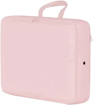 2PCS Compression Packing Cube Wardrobe Drawer Puffer Jacket Storage Foldable Luggage Suitcase Organizer Compressed Travel Clothes Bag(Pink,40X30X18)