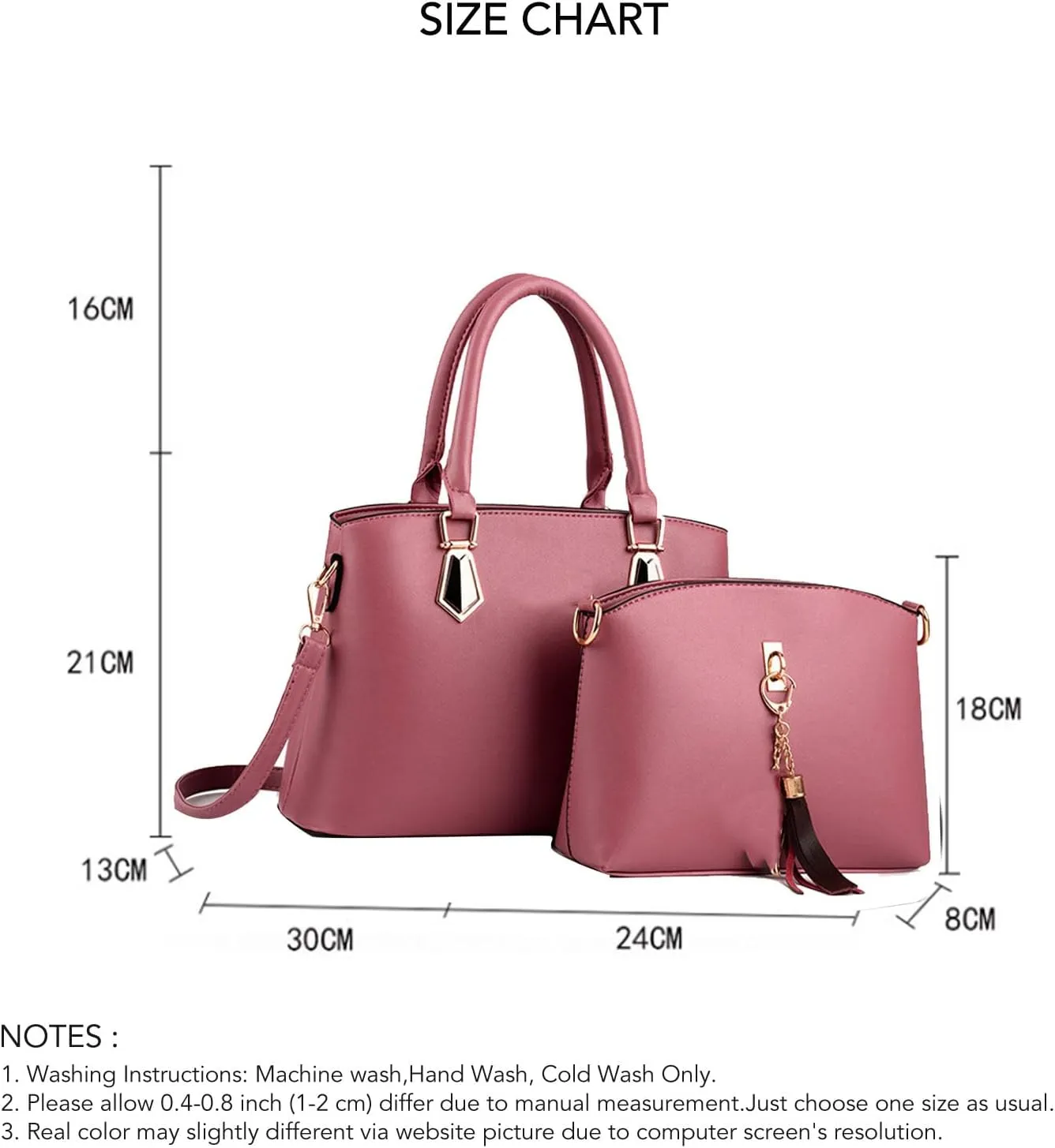 2PCS Women's Handbag Set, Large Capacity Fashionable PU Leather Shoulder Bag and Handbag, Ideal for Daily Use