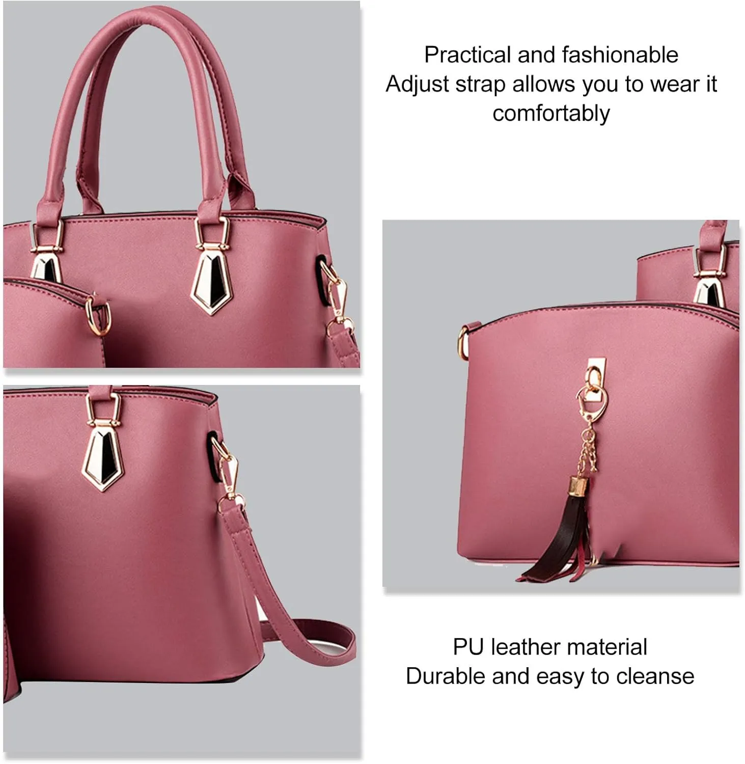 2PCS Women's Handbag Set, Large Capacity Fashionable PU Leather Shoulder Bag and Handbag, Ideal for Daily Use