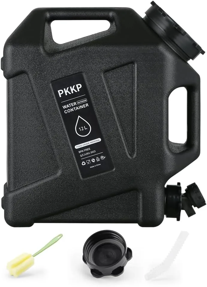 3 Gallon Water Jug, BPA-Free Camping Water Container with Leakproof Spigot, Portable Emergency Water Storage for Hiking, Overlanding & Outdoor Adventures (Truly No Leakage Design)