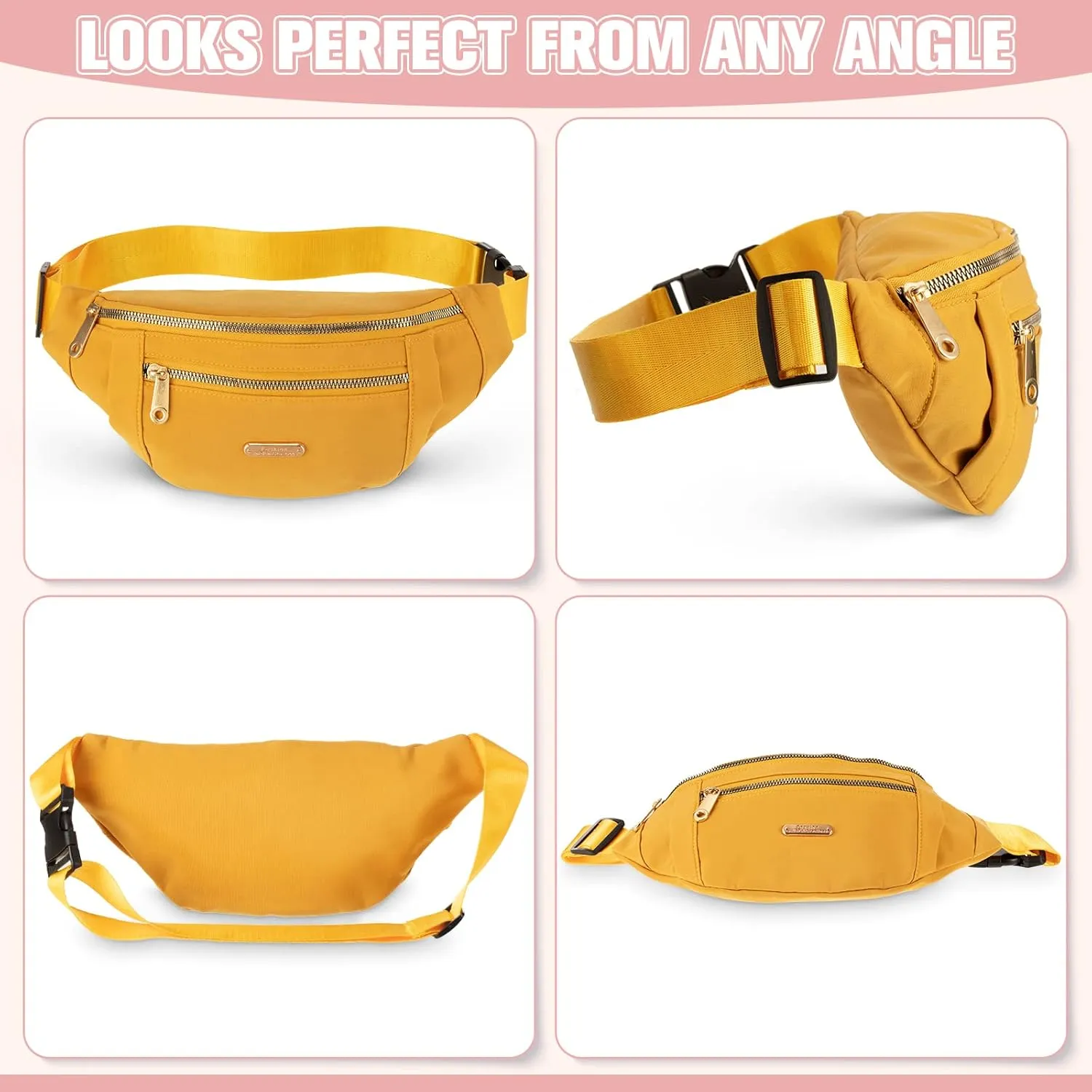 3 Pcs Waterproof Fanny Packs for Women and Men Waist Pack with Adjustable Strap Waist Pouch for Sports Running Exercise Walking Travel