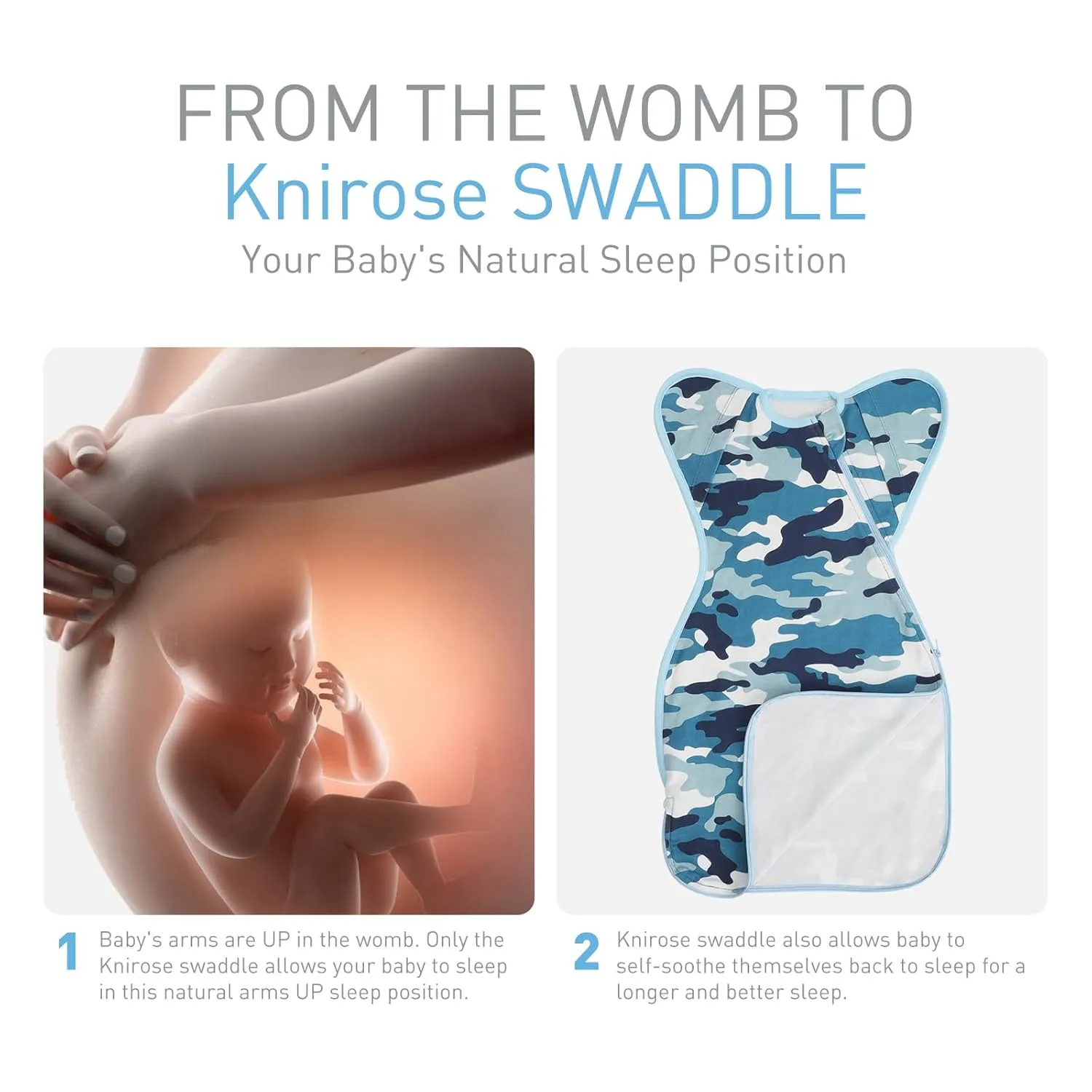 3-Way Wearable Swaddle Blankets Sleep Sacks with Arms Up, Hands Up Sleeping Sack Easy Diaper Changing Sleeping Bag for Baby Boy Girl Newborns Transitions to Arms-Free Calms Startle Reflex