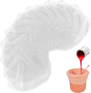 30 Pieces Paint Strainer Bags 1 Gallon White Fine Mesh Filter Bag with Elastic Drawstring Disposable Bag Bucket Strainer Bags for Paint Gardening