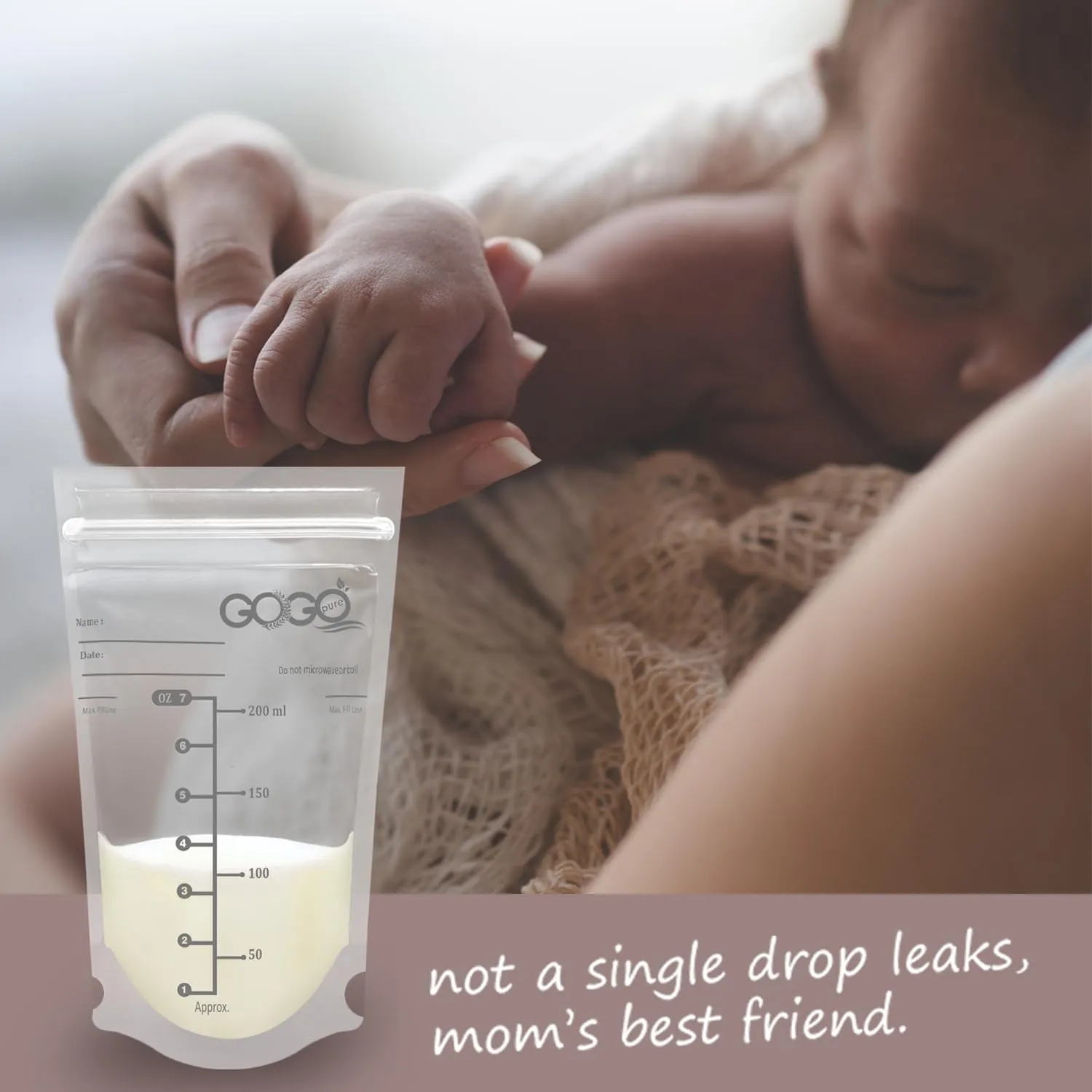 300 Count JUMBO Pack Breastfeeding Breastmilk Storage Bags - 7 OZ, EACH PRE-STERILIZED By Gamma Ray, BPA Free, Leak Proof Storing Double Zipper Seal, Self Standing, for Refrigeration and Freezing
