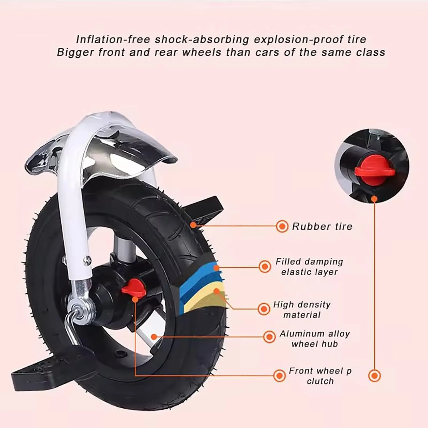4 in 1 Foldable Kid Stroller Trike,Baby Tricycle Detachable Push Car Bike W/Push Handle,Removable Canopy Rotatable Seat Push Tricycle for Toddlers,Brown,Style 2