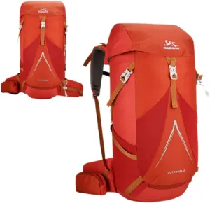 40L unisex lightweight backpack, breathable back plate, water bag cover (excluding the liquid storage tank) (red)