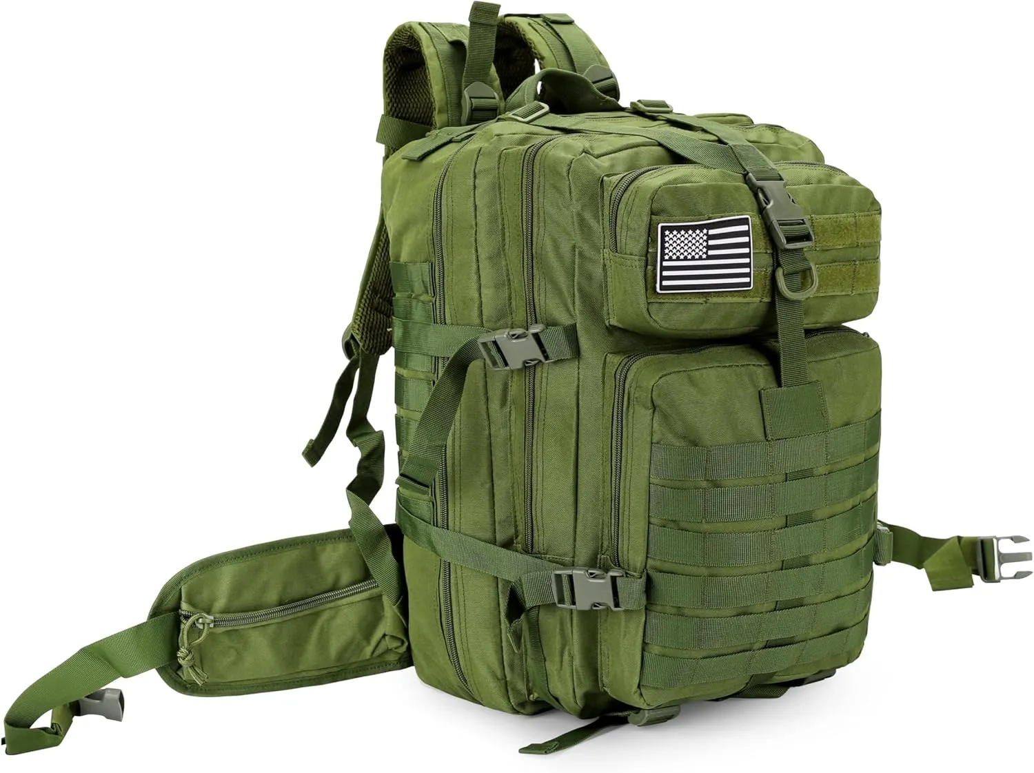 45L Tactical Backpacks Molle Military Assault Pack 3 Day Bug Out Bag for Tactics Gym Fitness Hiking Treeking Rucksack (Green)