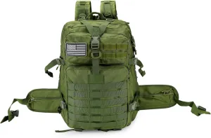 45L Tactical Backpacks Molle Military Assault Pack 3 Day Bug Out Bag for Tactics Gym Fitness Hiking Treeking Rucksack (Green)
