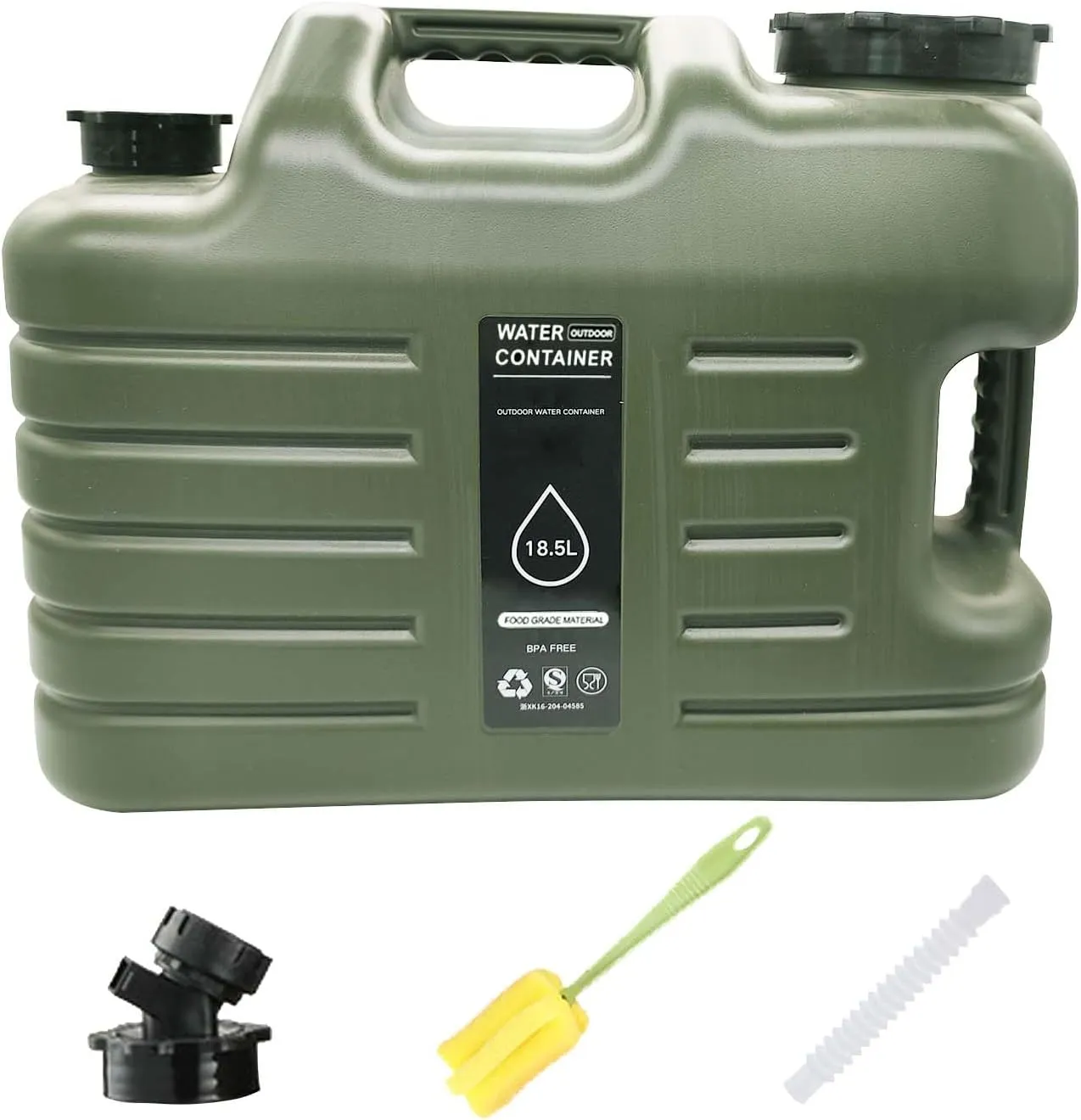 5 Gallon Water Jug Camping Water Container Large Military Green Water Tank,BPA Free Portable No Leakage Water Storage with Spigot Emergency Overlanding Gear for Outdoors Camping Hiking