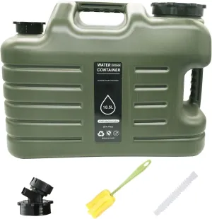 5 Gallon Water Jug Camping Water Container Large Military Green Water Tank,BPA Free Portable No Leakage Water Storage with Spigot Emergency Overlanding Gear for Outdoors Camping Hiking