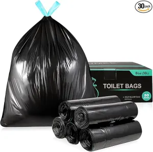 50 Pack Portable Toilet Bags, 8 Gallon Camping Toilet Bags, Toilet Waste Bags, Leak-Proof Potty Liners Trash Bags for Outdoor Camping Toilet Bucket,Traveling, RV Trip
