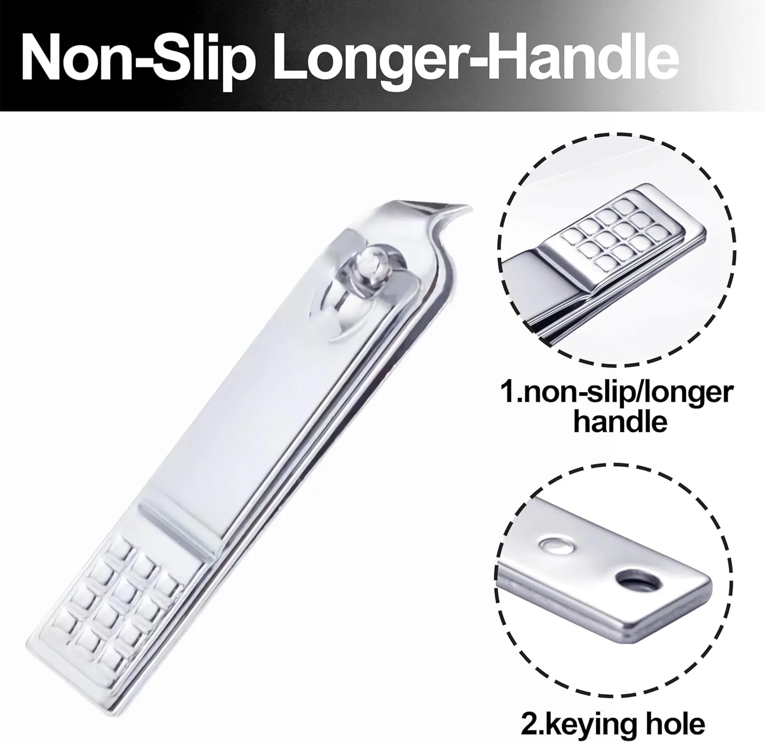 60-Pack Slanted Edge Nail Clippers Bulk, Angled Nail Clipper Pack Cuticle Cutter Individually Wrapped, Fingernail Clippers Slanted for Women Men Seniors Homeless (Silver)