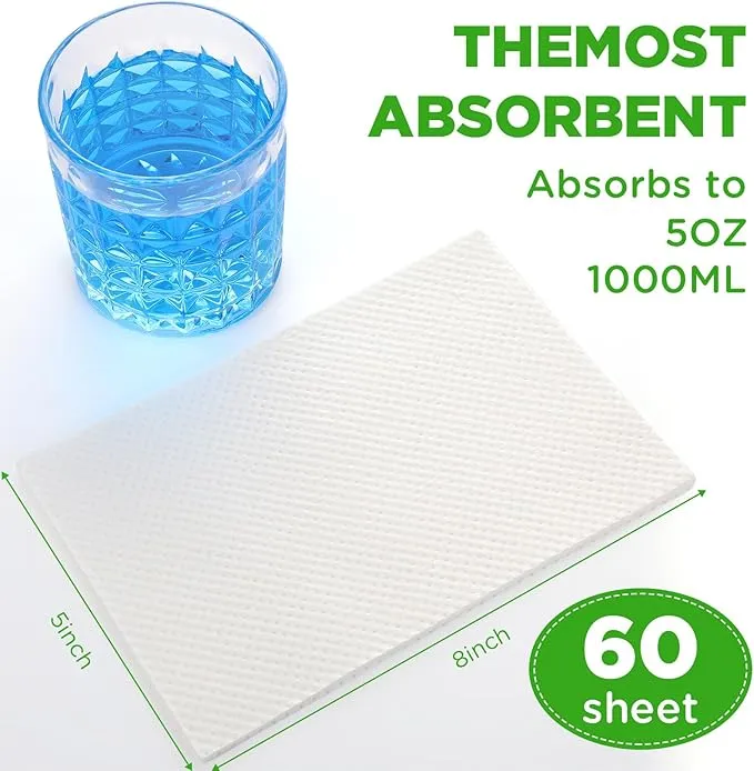60 Set Bedside Commode Liners with Absorbent Pads Disposable Potty Bags for Portable Toilet with Commode Pads for Adult Elderly Commode Chairs Bucket Portable Camping Toilet Bags (Green)
