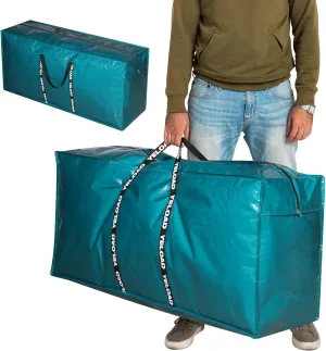 66 Gallon Extra Large Storage Bags 2 Pack – Teal XXL Heavy Duty Waterproof Moving Tote Bags for College Dorm, Travel, Clothes & Bedding Foldable Zippered Duffle with Handles
