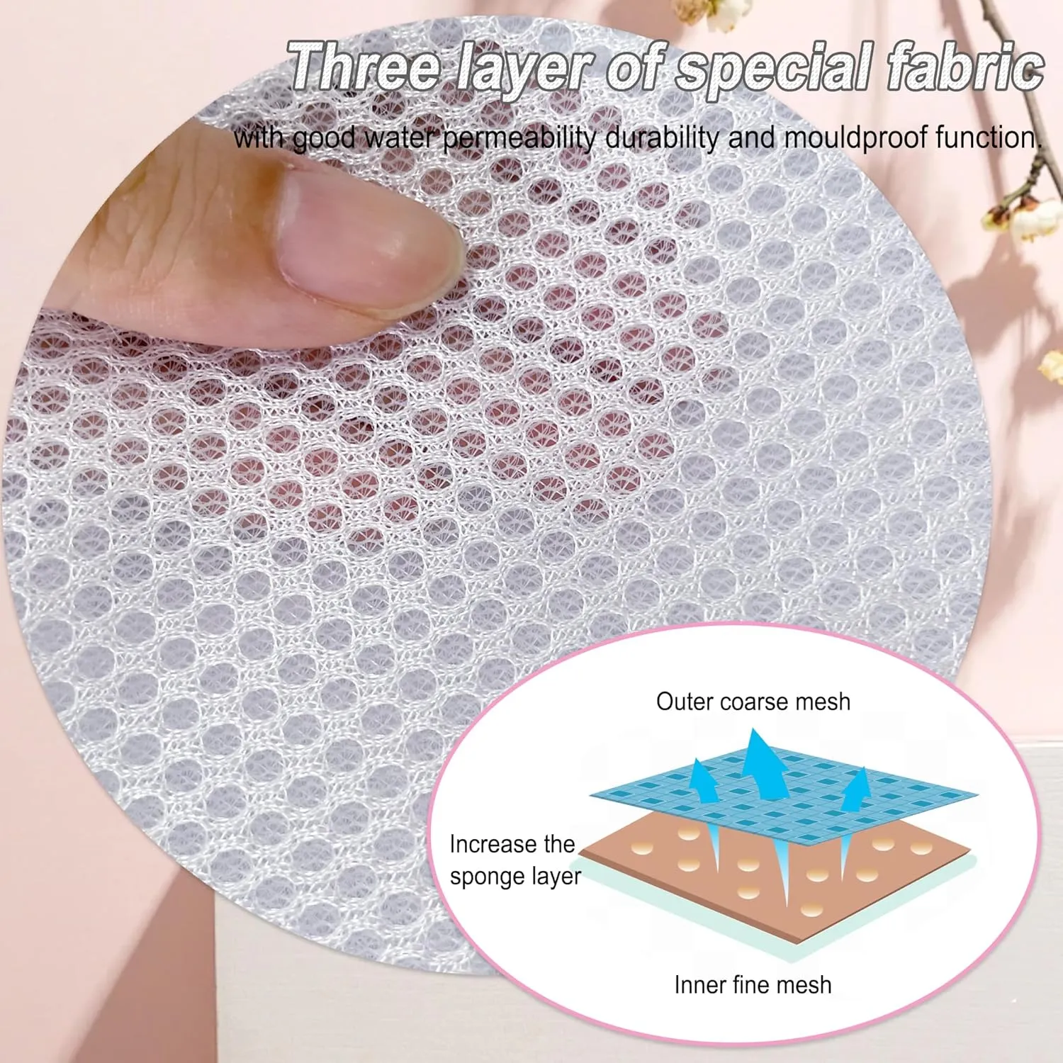 8 Pcs Bra Wash Bags for Laundry - Lingerie Mesh Bag Set Underwear Brassiere for Washing Machine With Zipper for Women Delicates Pink (32A-36C Cup)