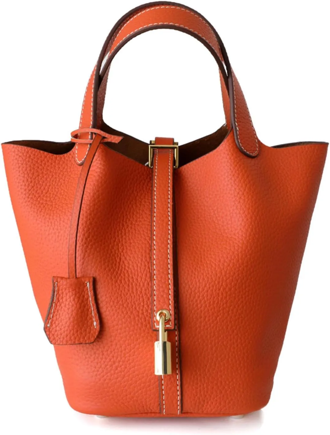 8 Top Layer Cowhide Bucket Cabbage Basket Genuine Leather Women's Bag