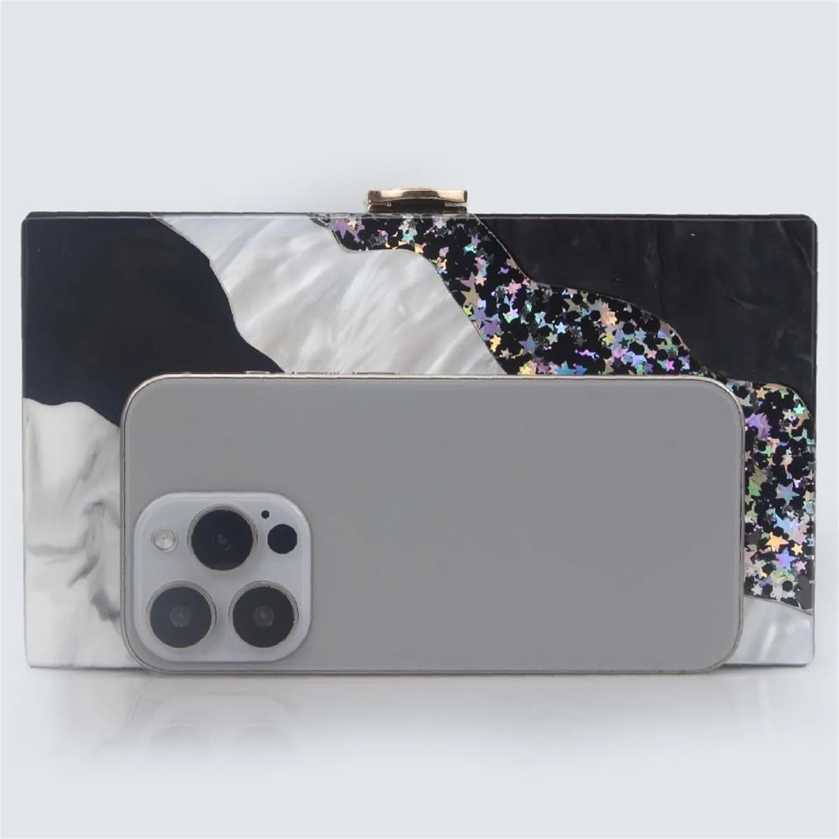 Acrylic Clutch for Women Marbled Purses and Handbags Elegant Wedding Purse Party Prom Chain Shoulder Bag