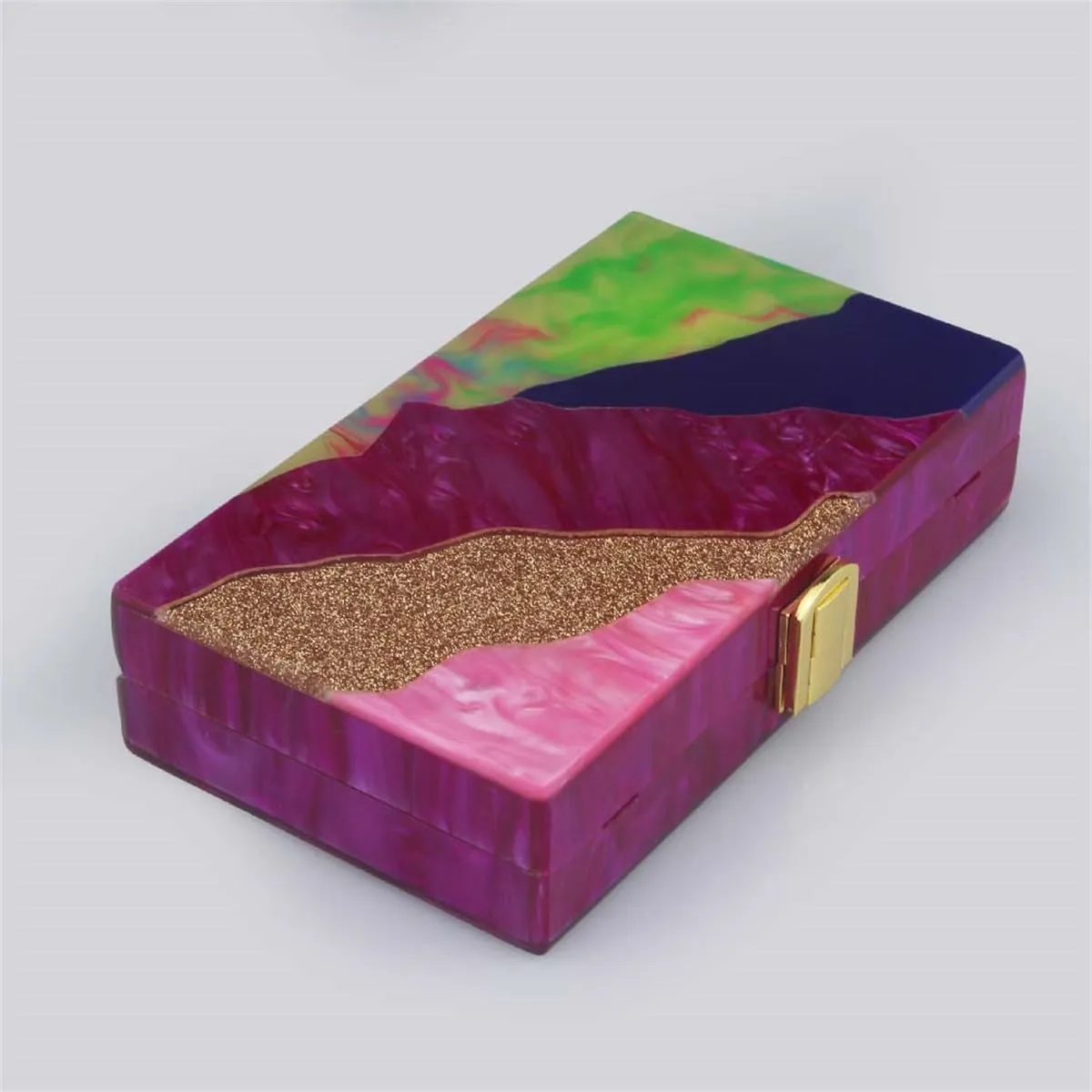 Acrylic Clutch for Women Marbled Purses and Handbags Elegant Wedding Purse Party Prom Chain Shoulder Bag