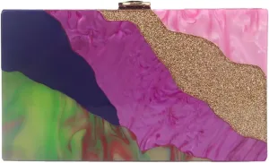 Acrylic Clutch for Women Marbled Purses and Handbags Elegant Wedding Purse Party Prom Chain Shoulder Bag