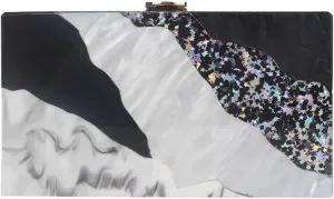 Acrylic Clutch for Women Marbled Purses and Handbags Elegant Wedding Purse Party Prom Chain Shoulder Bag