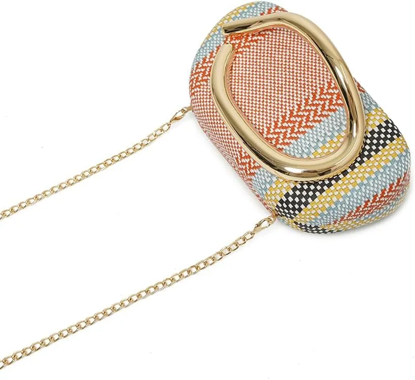 Acrylic Clutch Purse for Women Classic Round Acrylic Evening Handbag Vintage Metal Handlebars Bag for Wedding Party Prom