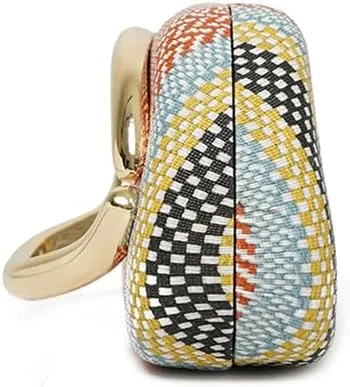 Acrylic Clutch Purse for Women Classic Round Acrylic Evening Handbag Vintage Metal Handlebars Bag for Wedding Party Prom