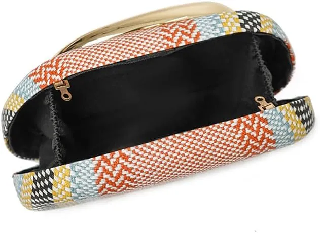 Acrylic Clutch Purse for Women Classic Round Acrylic Evening Handbag Vintage Metal Handlebars Bag for Wedding Party Prom