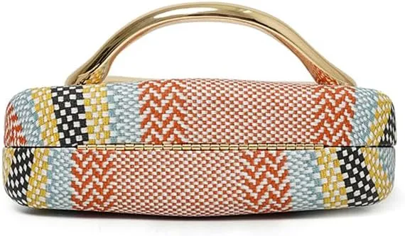 Acrylic Clutch Purse for Women Classic Round Acrylic Evening Handbag Vintage Metal Handlebars Bag for Wedding Party Prom