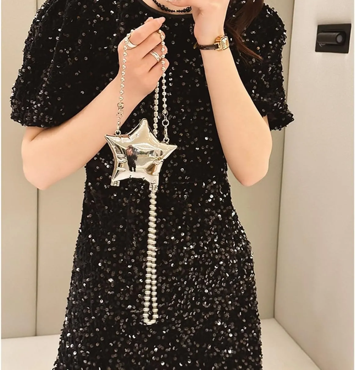 Acrylic Clutch Purse for Women Novelty Star Shaped Handbags Unique Purse for Party Cocktail Shoulder Bag