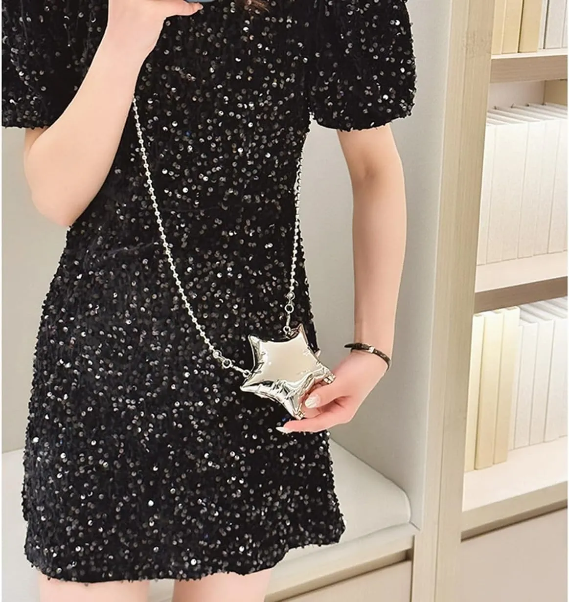 Acrylic Clutch Purse for Women Novelty Star Shaped Handbags Unique Purse for Party Cocktail Shoulder Bag