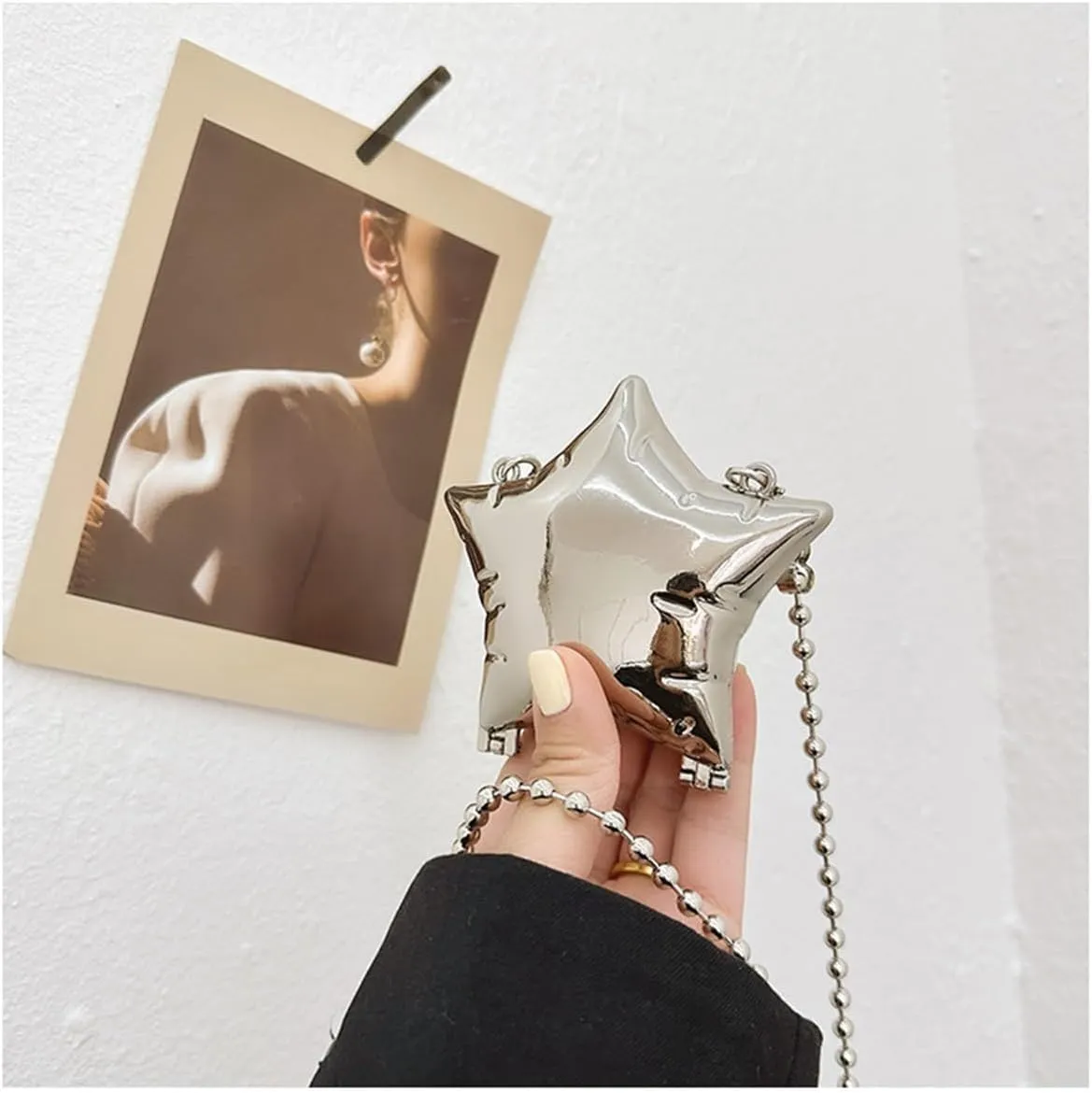 Acrylic Clutch Purse for Women Novelty Star Shaped Handbags Unique Purse for Party Cocktail Shoulder Bag