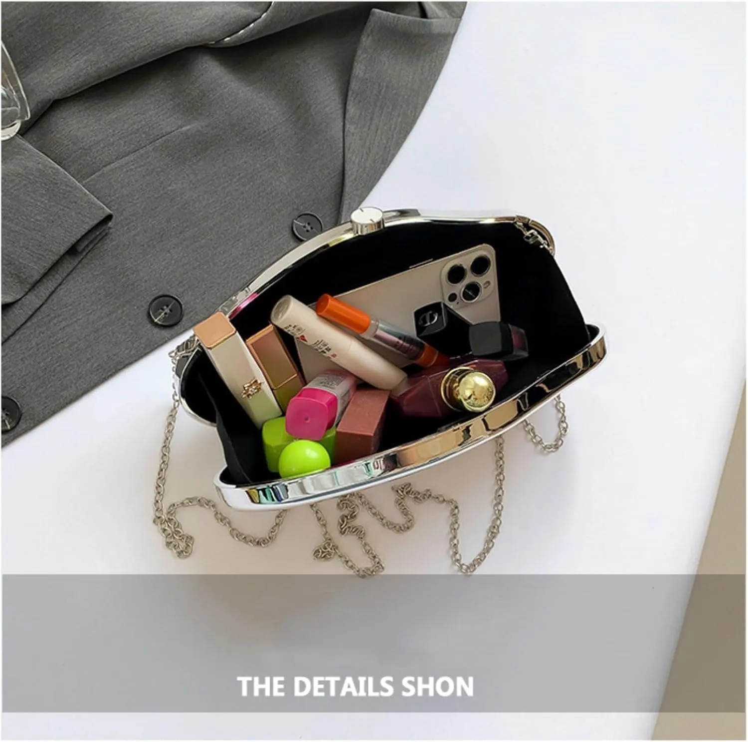 Acrylic Clutch Purses for Women Formal Evening Bag Irregular Shell Handbag for wedding party